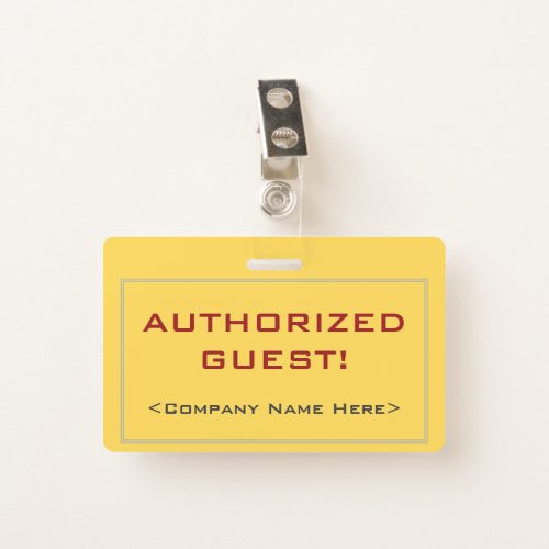 Simple AUTHORIZED GUEST Badge