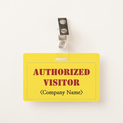 Simple AUTHORIZED VISITOR Badge