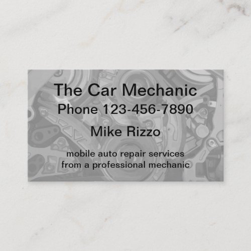 Simple Auto Car Mechanic Business Card