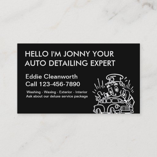 Customizable Simple Auto Detailing Business Cards