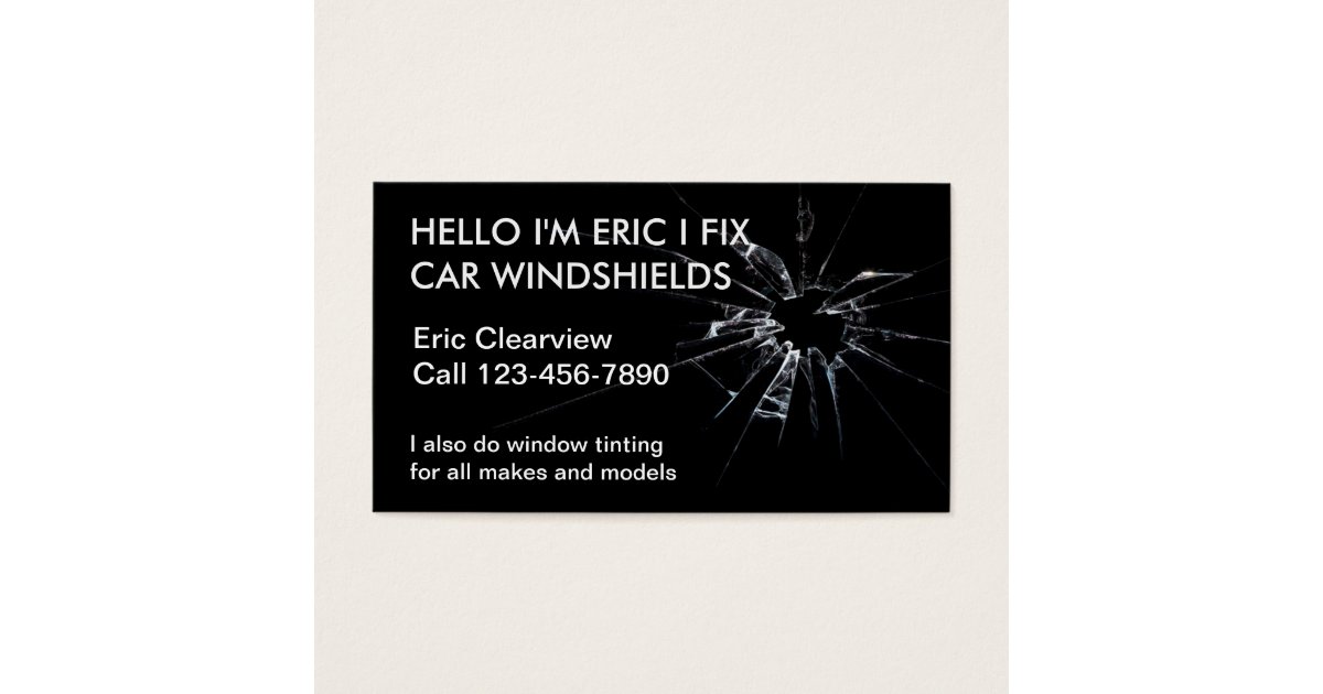 Simple Auto Glass Business Cards | Zazzle.com