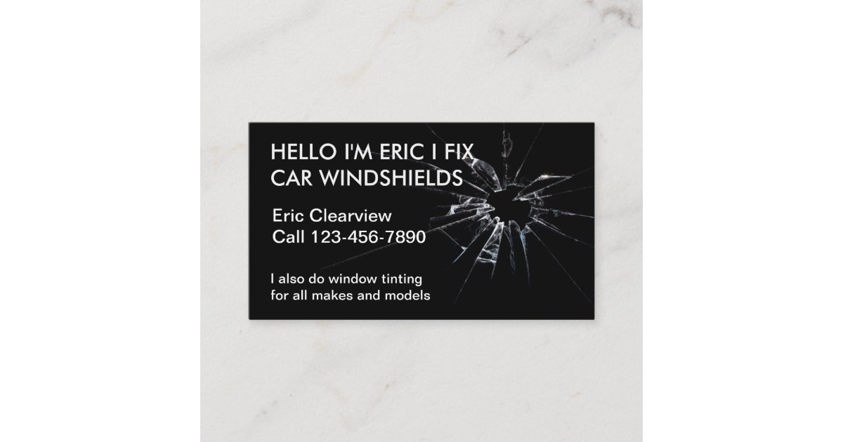 Simple Auto Glass Business Cards | Zazzle