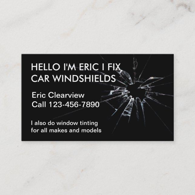 Simple Auto Glass Business Cards (Front)