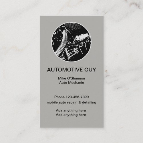 Simple Automotive Mechanic Business Card