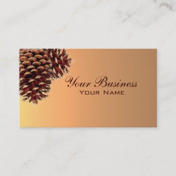 Simple Autumn Colored Pine Cone Business Cards by ProfessionalOffice at Zazzle