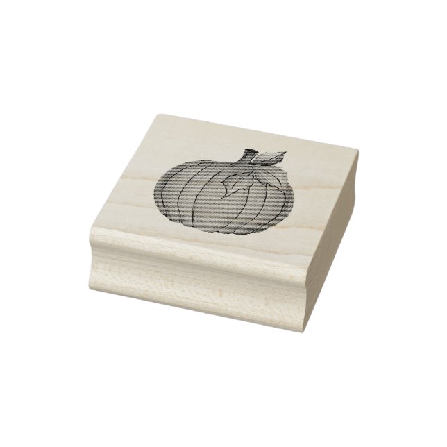 Simple Autumn Fall Minimalist Pumpkin  Rubber Stamp (Stamp)