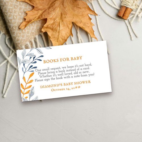 Simple Autumn Foliage Books for Baby Enclosure Card