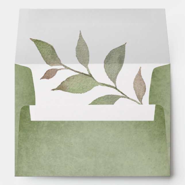Simple Autumn Leaves Parchment Return Address Envelope (Back (Bottom))