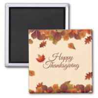 Simple Autumn Leaves Thanksgiving | Magnet