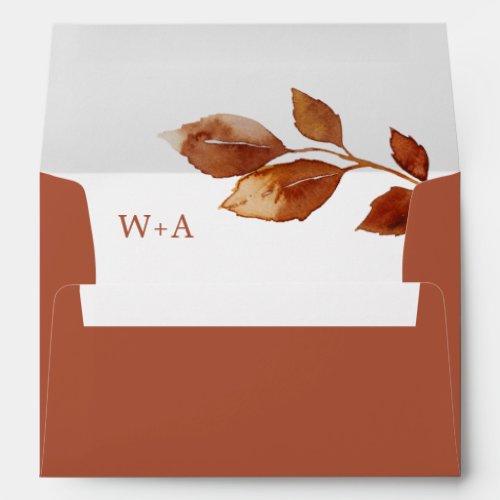 Simple Autumn Wedding Envelope