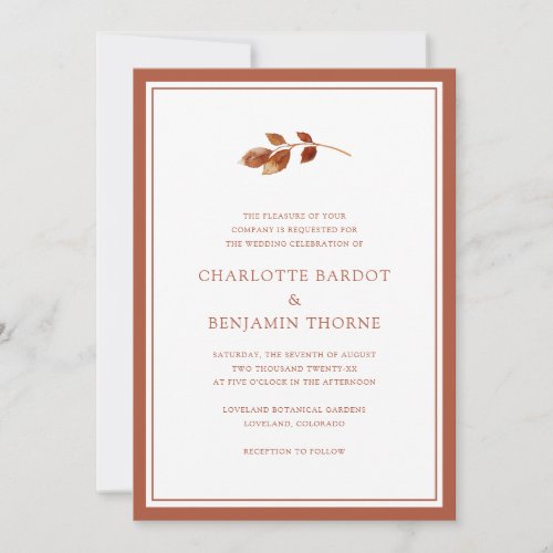 Simple Autumn Wedding Invitation