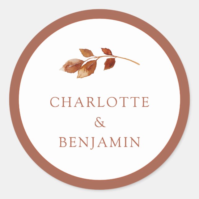 Simple Autumn Wedding Sticker | Zazzle