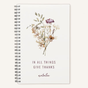 Simple Autumn Wildflower Bouquet Gratitude Journal