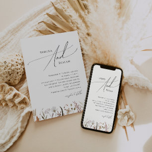 Simple Autumn Wildflower Wedding Invitation