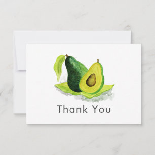 Simple Avocado Still Life Thank You Card