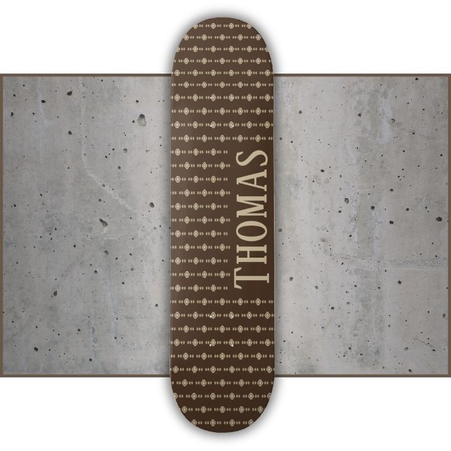 Simple Aztec inspired pattern in brown, Name Skateboard (Creator Uploaded)