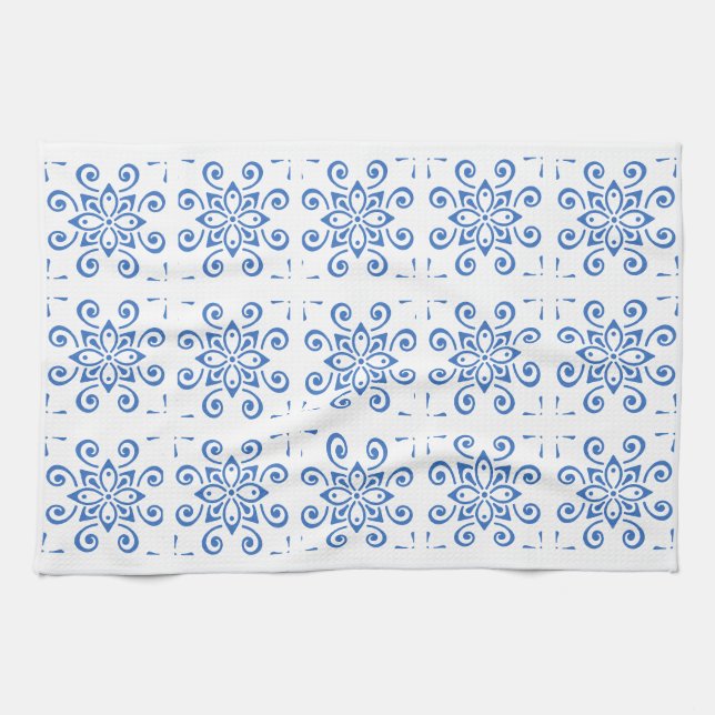 Simple Azulejo  Kitchen Towel (Horizontal)