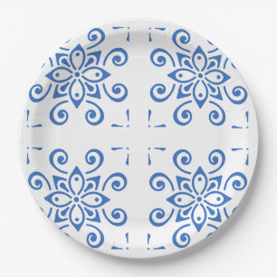 Simple Azulejo Paper Plates
