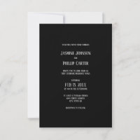 Simple B&G Design - 3x5 Wedding Invitation