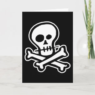 Simple B&W Skull & Crossbones Card
