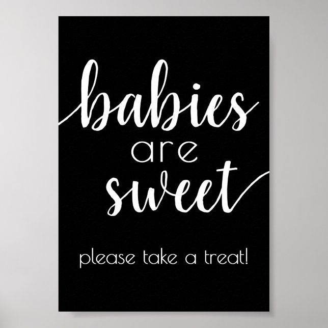 Simple Babies are Sweet | Black Script Shower Sign (Front)