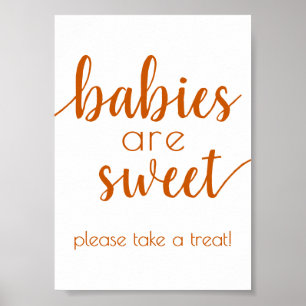 Simple Babies are Sweet Fall Orange Shower Sign