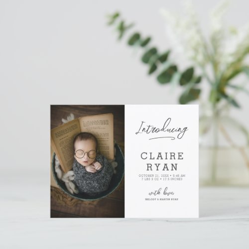 Simple Baby Announcement Cards Introducing Newborn