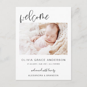 Simple Baby Announcement Elegant Photo Collage