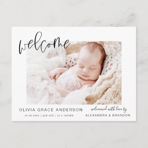 Simple Baby Announcement Elegant Photo Collage