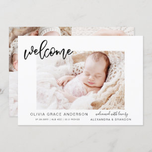 Simple Baby Announcement Elegant Photo Collage