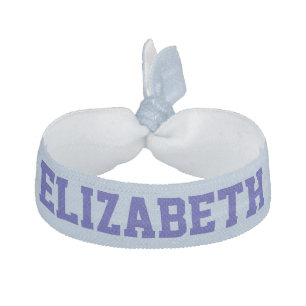 Simple Baby Blue and Dark Blue Name Text Template Elastic Hair Tie