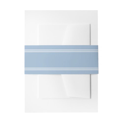 Simple Baby Blue and White Invitation Belly Band