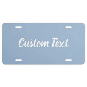 Simple Baby Blue and White Script Text Template License Plate