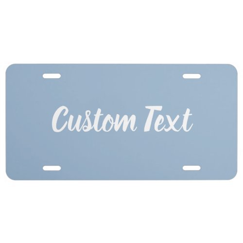 Simple Baby Blue and White Script Text Template License Plate