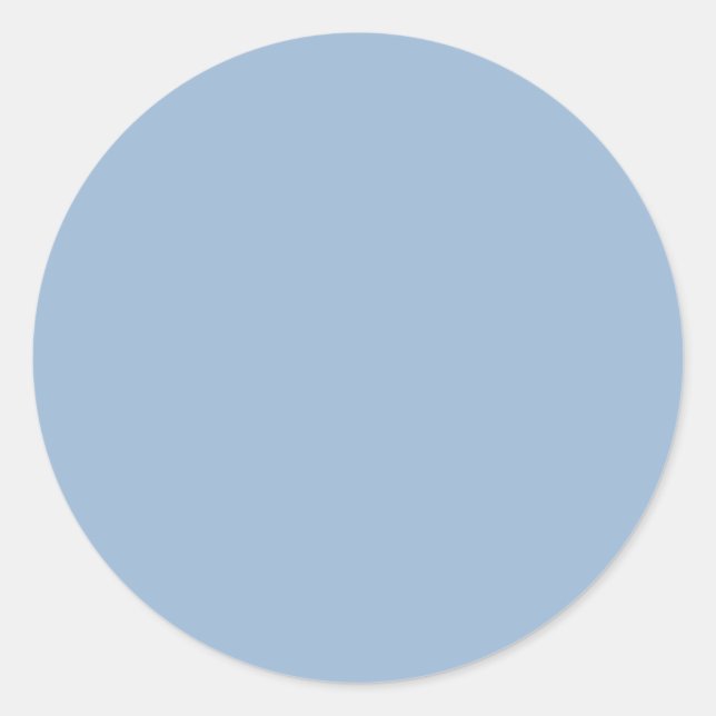 Simple Baby Blue Solid Color Classic Round Sticker (Front)