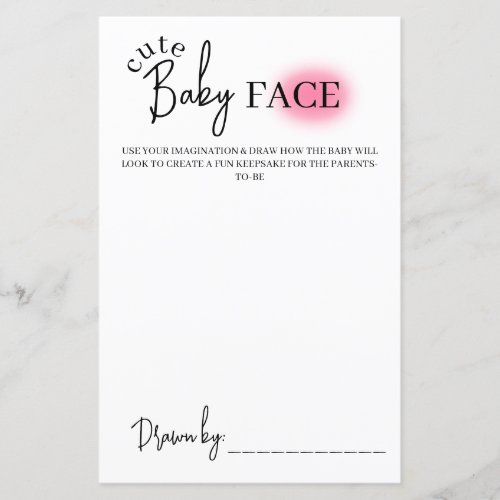 Simple Baby Face Drawing Game Baby Shower Game 