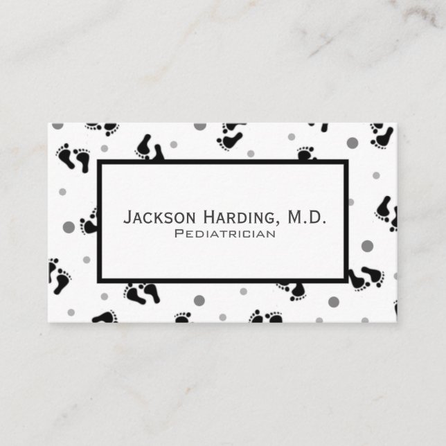 Simple Baby Feet Pediatric Business Card (Front)
