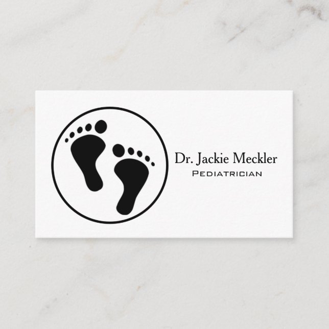 Simple Baby Feet Pediatric Business Card (Front)