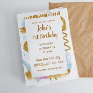 Simple Baby First Birthday Invitation