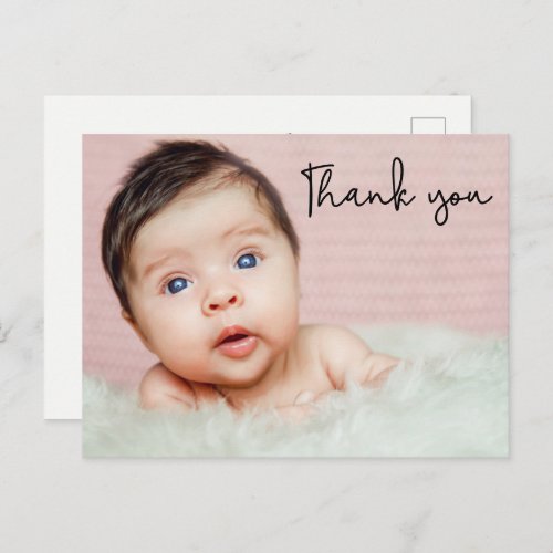 Simple Baby Girl Shower Birth announcement Photo Postcard