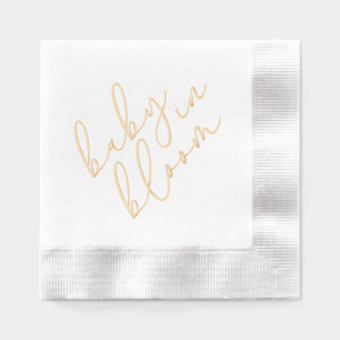 Simple Baby in Bloom Shower Script Foil Napkins