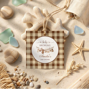 Simple Baby Is Brewing Doodle Coffee Baby Shower I Favor Tags