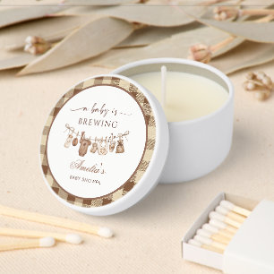 Simple Baby Is Brewing Doodle Coffee Baby Shower I Mini Candle Favors