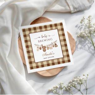 Simple Baby Is Brewing Doodle Coffee Baby Shower I Napkins