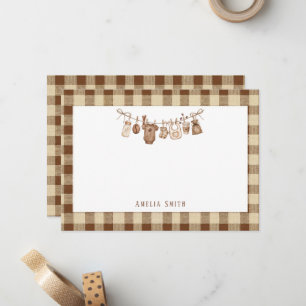 Simple Baby Is Brewing Doodle Coffee Baby Shower Note Card