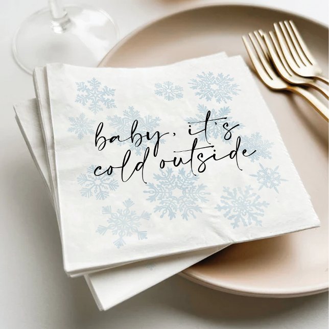 Simple Baby It's Cold Outside Winter Baby Shower Napkins (Creator Uploaded)