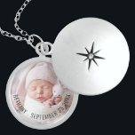 Simple Baby Photo Name Date of Birth Keepsake  Locket Necklace<br><div class="desc">Simple Baby Photo Name Date of Birth Keepsake. Easily replace the sample image with your own and personalise your baby’s name and birth date.</div>