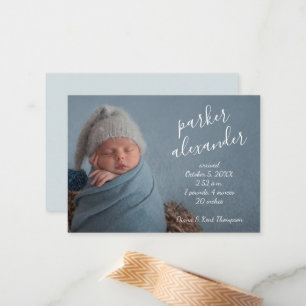 Simple Baby Photo Small Birth Announcement