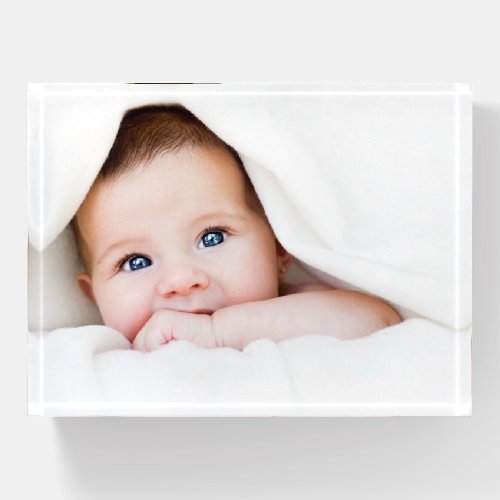 Simple Baby Photo Template Keepsake Modern Paperweight