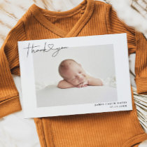Simple Baby Photo Thank You Script Heart Birth Announcement